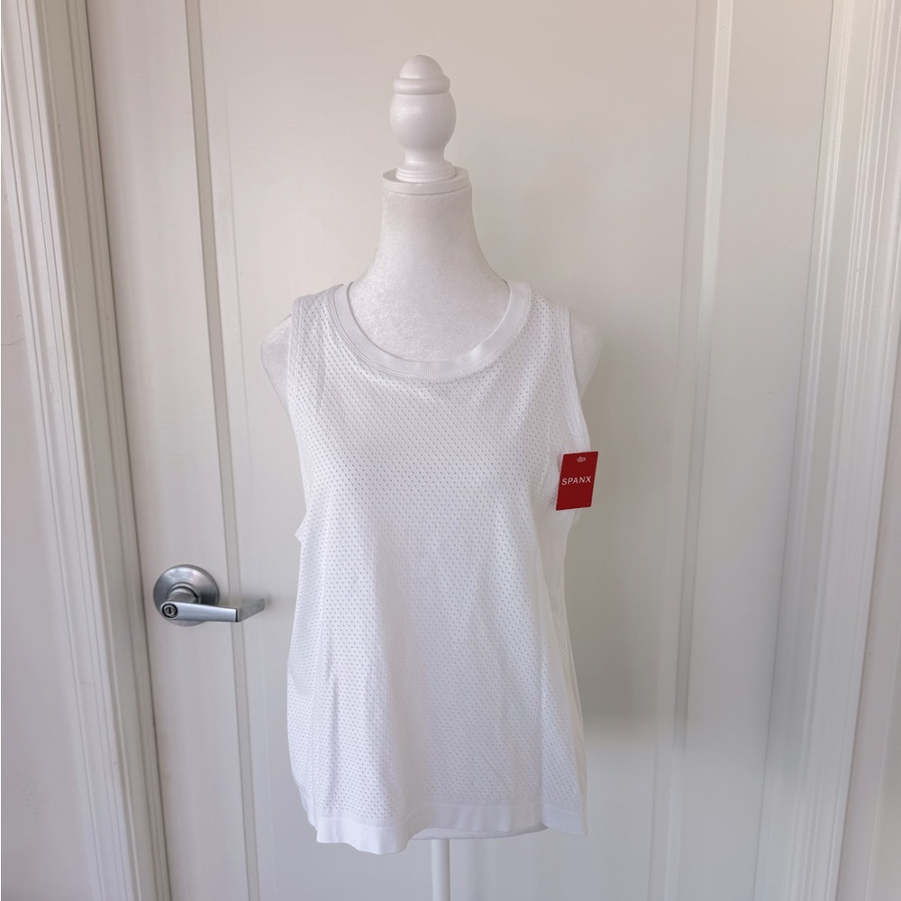 Spanx Seamless Perforated Tank Women’s White Size L/XL